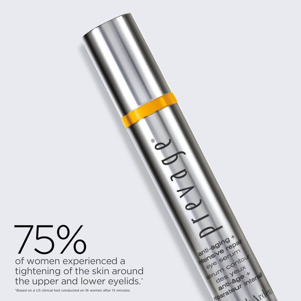 75% of women experienced a tightening of the skin around the upper and lower eyelids**Based on a US clinical test conducted on 15 women after 15 minutes.